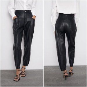 ZARA Faux Leather 80s Corsy Pants - NWT